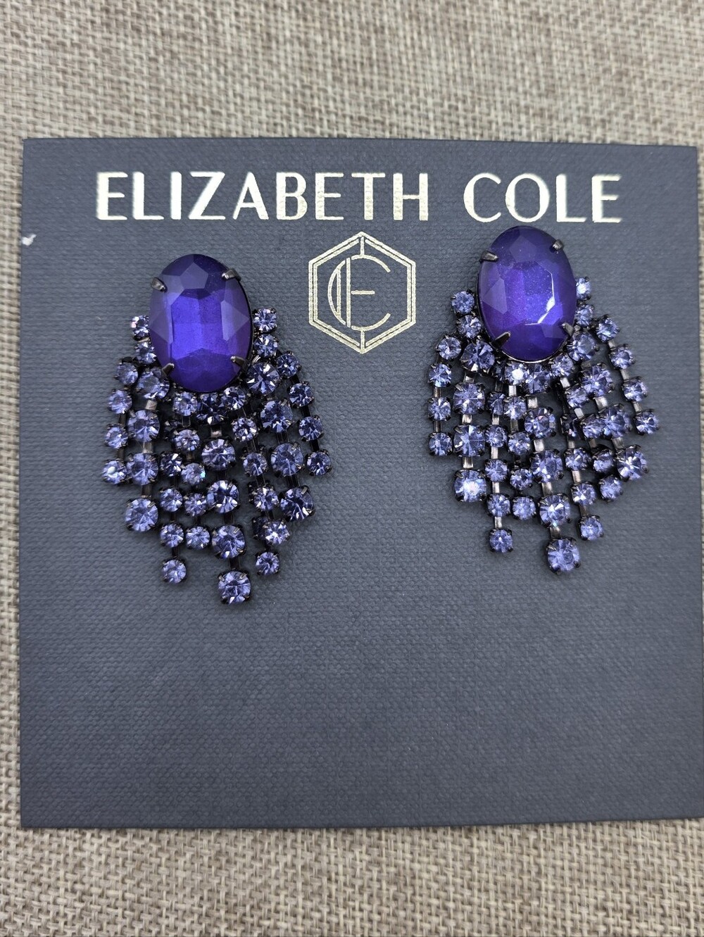 Elizabeth Cole Amethyst Cascade Drop Earrings